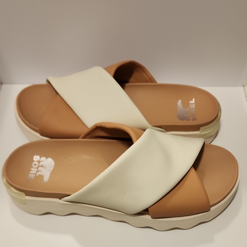 Sorel Tan and Cream Sandals Brand New No Tag